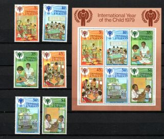 Trinidad & Tobago 1979 " Year Of The Child " Set Of 6 & M/s,  Sg532/7 & Sgms528 M/m