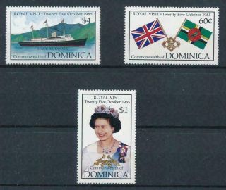 Dominica,  Sc 915 - 917,  1985 Royal Visit Issue.  Mnh.  Cv $5