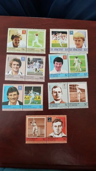 Union Island St Vincent - 1984,  Cricketers (Leaders of the World) set - MNH 3
