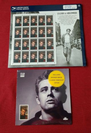 James Dean Stamp Sheet And Stamp Folio Legends Of Hollywood