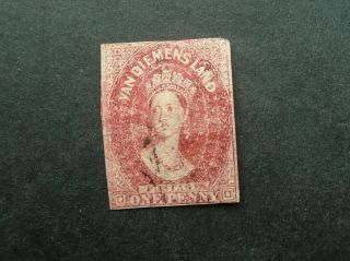 Tasmania 1857 Qv 1d Red Imperf Stamp - Fine - See