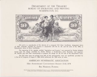 Scott Nsc7 - American Numismatic Association (ana) 1974 Souvenir Card -