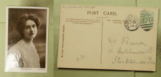 Dr Who 1906 Gb Saltburn By The Sea Fancy Cancel B94 Maude Fealy Pc Rppc E40937