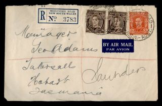 Dr Who 1946 Australia Missenden Road To Tasmania Air Mail Registered C118048