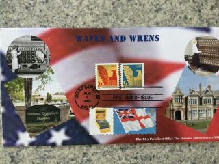 Usa Bletchley Park Fdc American Eagle Waves & Wrens August 2005