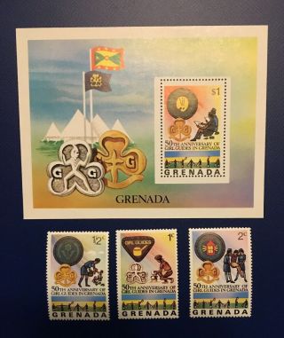 Grenada.  50th Anniv.  Of Girl Guides In Grenada.  Sc S 724 - 726 & 730 Ss.  Mnh.