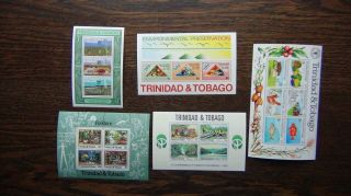 Trinidad & Tobago M/s X 5 1980 1082 Forestry Farmers Folklore Food Day Etc Mnh
