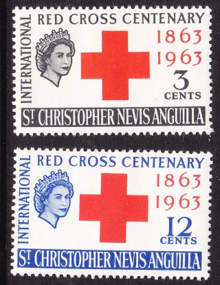 St.  Christopher 1963 Red Cross Centenary Hinged