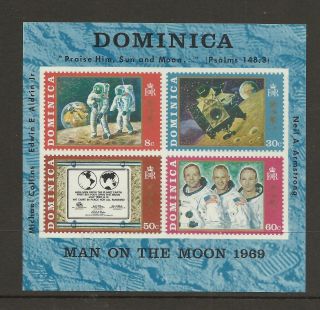 Dominica 1970 Moon Landing Umm / Mnh Miniature Sheet