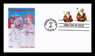 Dr Jim Stamps Us Santa Claus Indiana Combo First Day Cover Artmaster