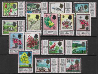 Trinidad & Tobago 1969 Definitive Currency Set To $5 Mnh Birds Flowers