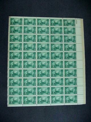 Us Postage Stamps: 1 Cent Roosevelt: Hyde Park Full Sheet Of 50 Stamps