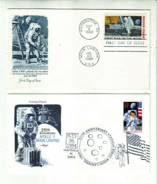 1969 Apollo 11 Mission Postal Cover Cachet,  1994 25th Anniversary Cover Cachet