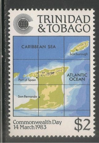 Trinidad & Tobago 381 (a103) Vf Mnh - 1983 $2 Maps - Commonwealth Day
