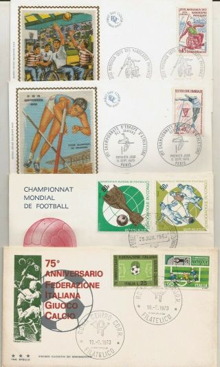Lot 8 Different Fdc Sports Table Tennis Volleyball Football