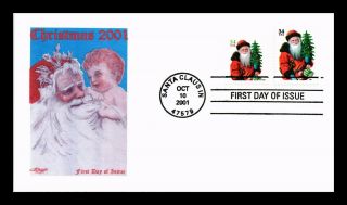 Dr Jim Stamps Us Christmas Santa Claus Indiana Combination Fdc Cover