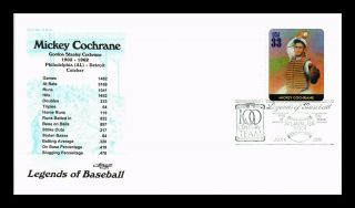 Dr Jim Stamps Us Mickey Cochrane Legends Of Baseball Fdc Cover Atlanta