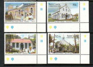St Lucia Mnh 2000 Sg1238 - 1241 Christmas Churches