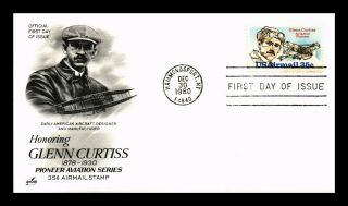 Dr Jim Stamps Us Glenn Curtiss Aviation Pioneer Air Mail First Day Cover C100