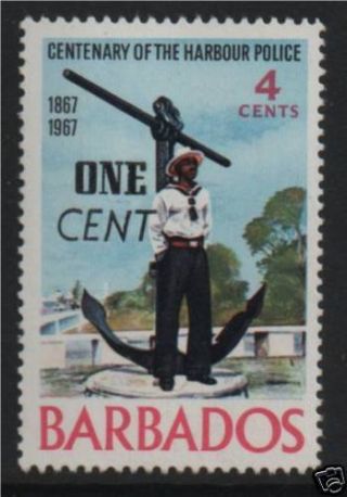 Barbados 1969 Harbour Police Ovpt Sg 392 Mnh