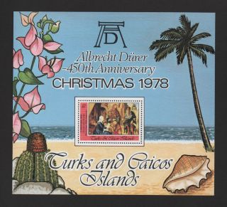 Turks & Caicos 1978 Christmas - Paintings By Durer M/sheet Vf Mnh