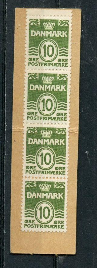 Denmark - - Complete Booklet Vertical Strip Of 4 Scott 318 And 2 437