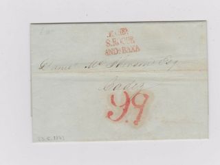 Gibraltar Wrapper 1842 To Cadiz De Gibr/s.  Roque/andabaxa In Red Transcript Incl