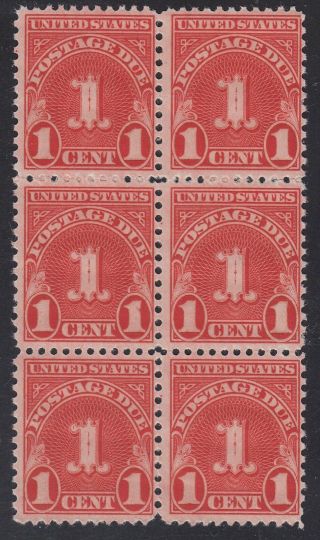 Tdstamps: Us Postage Due Stamps Scott J70 Nh Og Block Of 6