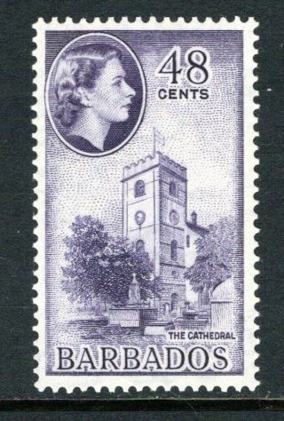 Barbados Qe2 1953 - 61 48c St.  Michaels Cathedral Sg298 Lm/mint Cat £8