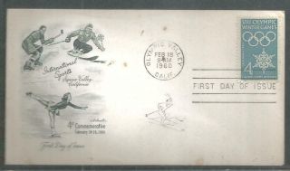 U.  S.  A.  United States 1960 Fdc Winter Olympic Games Squaw Valley