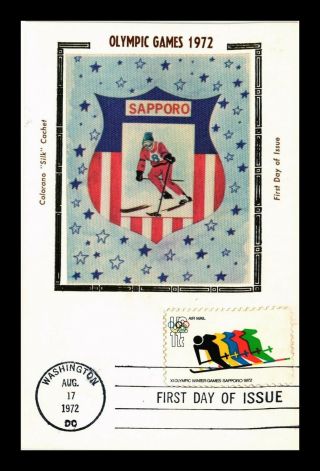 Us Postal Card Winter Olympics Sapporo Skiing Fdc Colorano Silk Cachet