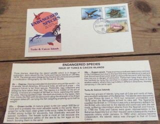 Endangered Species Turks & Caicos Islands 1979 First Day Cover