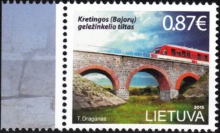 Lithuania 2015 Transport: Railway Bridge,  Train,  Mnh