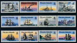 1988 Pitcairn Island Ships Definitives Set Of 12 Fine Mnh