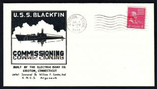 Wwii Patriotic Submarine Uss Blackfin Ss - 322 Commissioning Naval Cover (9763)
