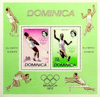 Dominica 1972 Germany Olympics Hammerthrow Long Jump Sheet