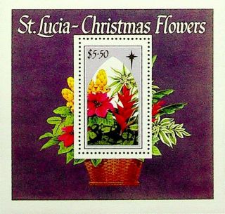 Saint Lucia North America Christmas Flowers Sheet
