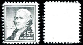 Us Stamps Scott 1053 $5 Black Alexander Hamilton Hinged