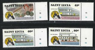 1988 St.  Lucia Scott 910 - 13 - 50th Anniversary St.  Lucia Cooperative Bank - Mnh