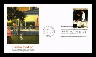 Dr Jim Stamps Us Freedom From Fear Norman Rockwell First Day Cover Fleetwood