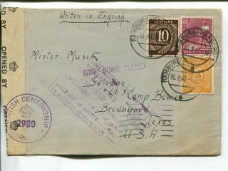 Germany Censor Cover To Usa 1947,  Returned