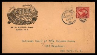 Mayfairstamps Ad 1900 Durham Aetna Insurance Co Advertising To Ny Cover Wwb18125