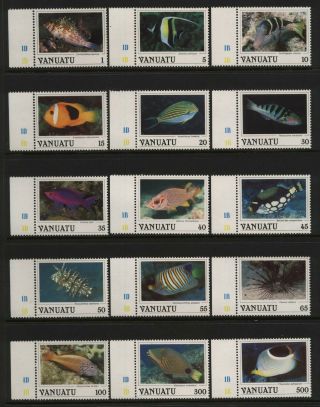 Vanuatu 1987 Fishes Set Unmounted