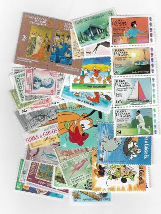 P829/0] 100 Different Turks And Caicos Islands Packet