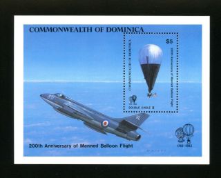 Dominica Scott 809 Mnh S/s Manned Flight Bicentenary Aviation Cv$3,