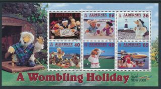 2000 Alderney A Wombling Holiday Minisheet Fine Mnh
