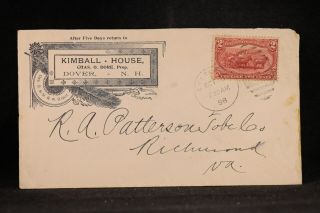 Hampshire: Dover 1898 286 Kimball House Hotel Advertising Cover