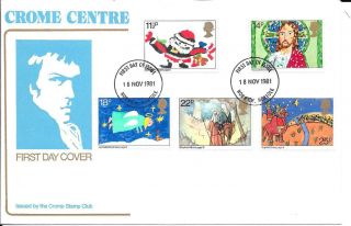 1981 Christmas On Scarce Crome Stamp Club Fdc With Norwich Fdi