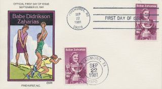 1932 Babe Zaharias Golf Hand Painted Fred Collins Cachet First Day Cover