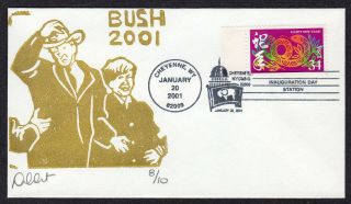 2001 1st Bush - Cheney Inauguration - Curtiss Cheyenne Wy Inaugural Cover Pa378